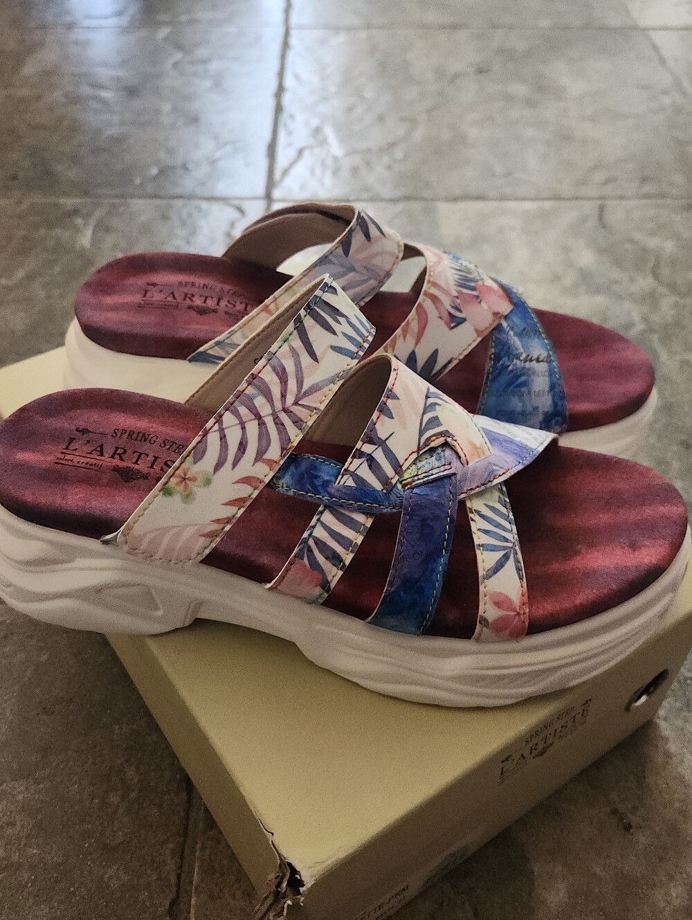 Spring Step L'Artiste Figurette Platform Slide Sandals EU 39 / US 8.5